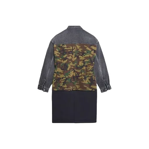 3 Layered Patchwork Knee Length Car Coat