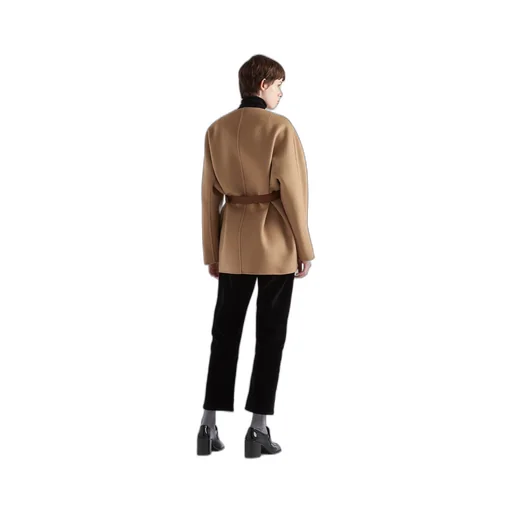 Single-breasted double wool caban jacket