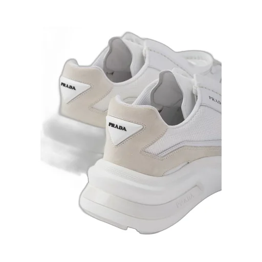 Systeme brushed leather sneakers with bike fabric and suede elements