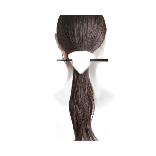Brushed leather hair clasp with stick