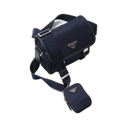 Re-Nylon and Saffiano leather shoulder bag