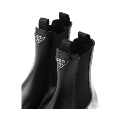 Monolith brushed leather booties
