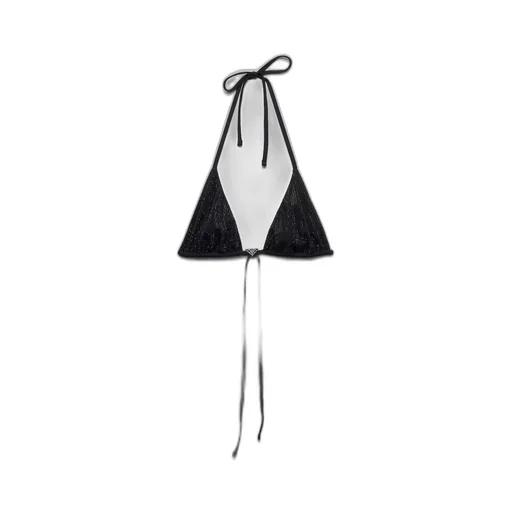 Jersey triangle bikini top with rhinestones