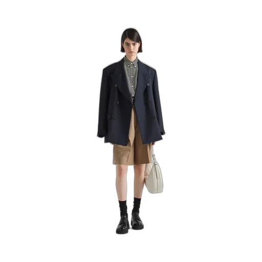 Double-breasted gabardine jacket