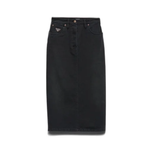 Denim midi-skirt
