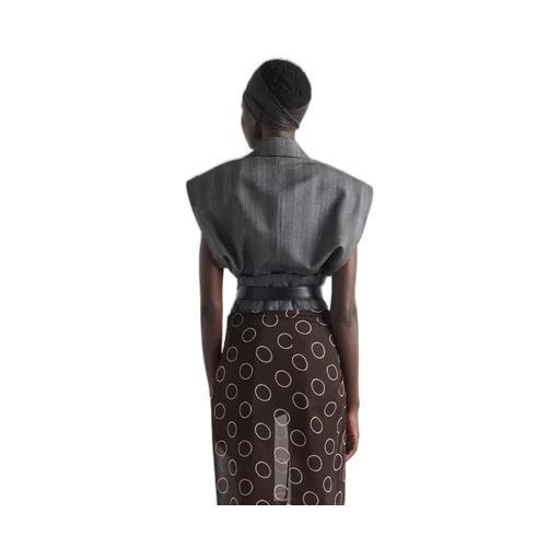 Single-breasted pinstripe wool vest