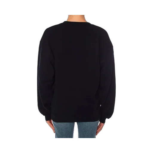Logo Printing Cotton Round-neck Swea Black