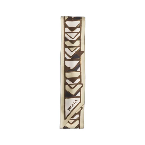 Printed twill skinny scarf
