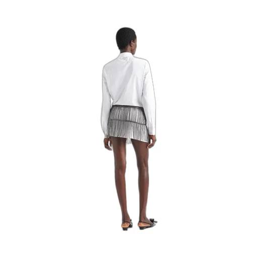 Miniskirt with metal chain fringe