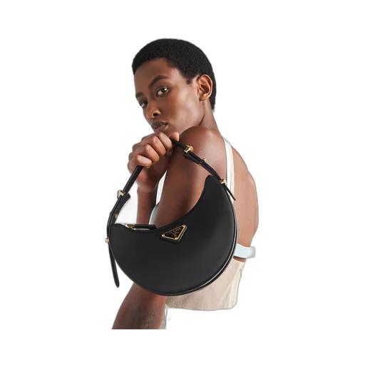Prada Arqué Re-Nylon and brushed leather mini shoulder bag