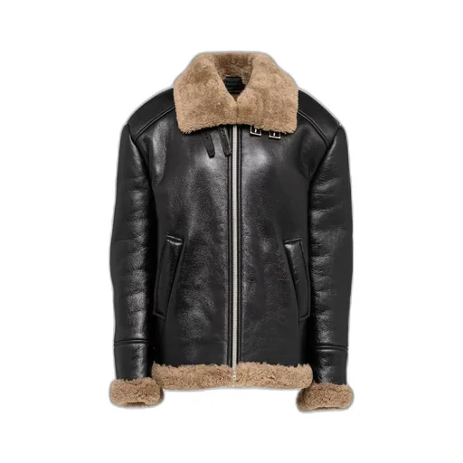 Oversized shearling jacket