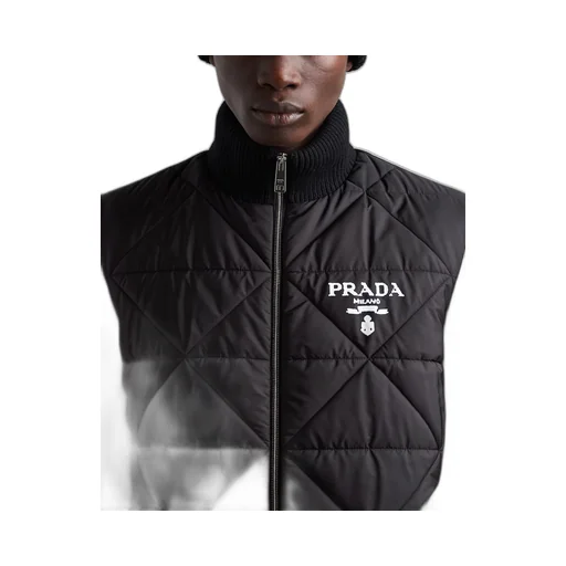 Quilted Re-Nylon and cashmere jacket