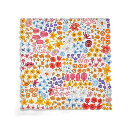 Floral silk twill carré