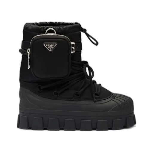 Re-Nylon gabardine après-ski boots with pouch