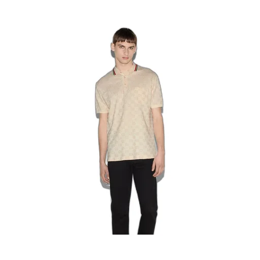 Cotton piquet polo with GG