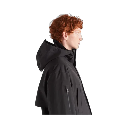 Recycled technical fabric raincoat