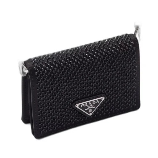 Cardholder with shoulder strap and crystals