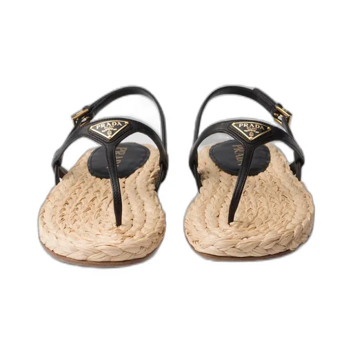 Nappa leather thong sandals