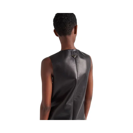 Stretch nappa leather vest