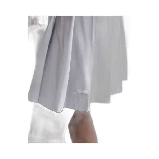 Pleated piqué miniskirt