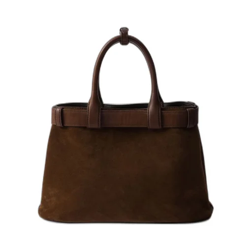 Medium Prada Buckle suede bag with belt