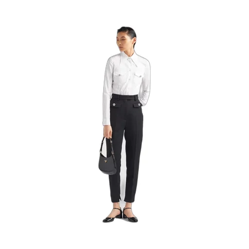 Poplin shirt with jewel buttons