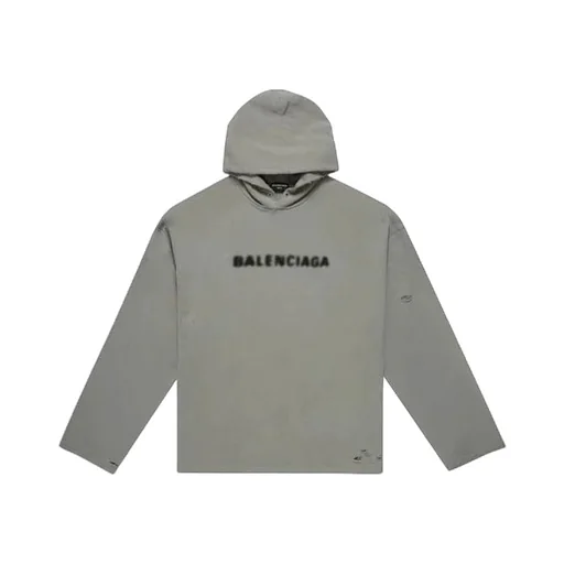 Blurred Logo Distress Hoodie