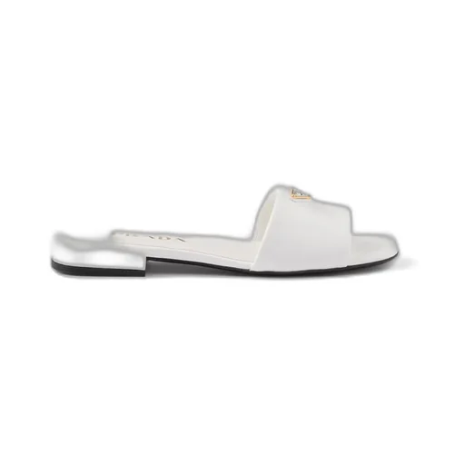 Saffiano patent leather slides