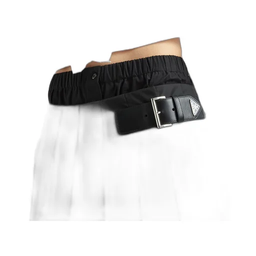 Pleated Re-Nylon miniskirt