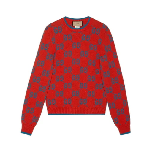 GG knit cotton jacquard jumper