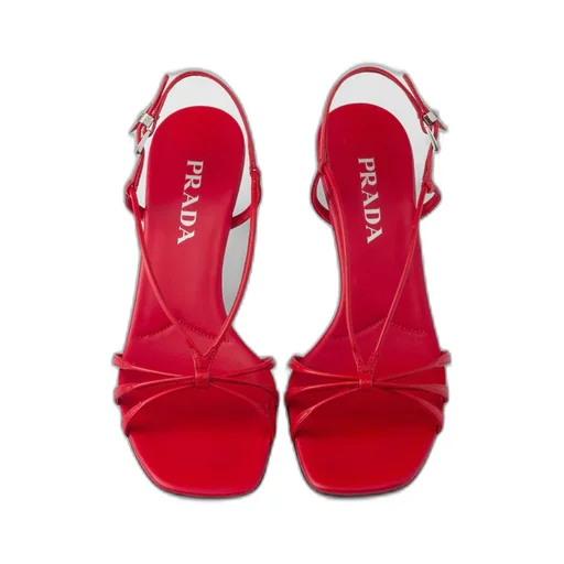 Heeled leather sandals