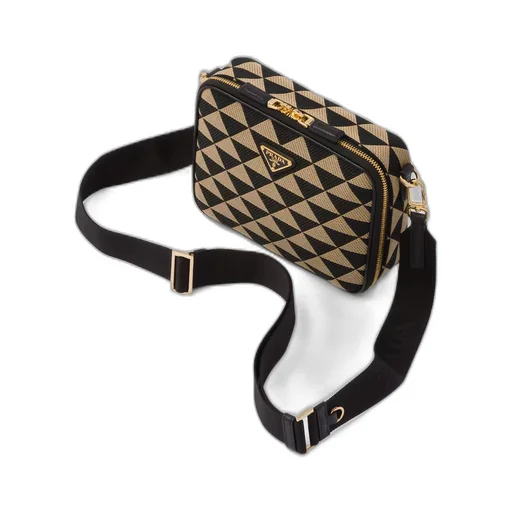 Prada Symbole embroidered fabric bag