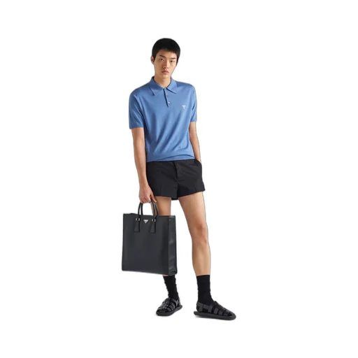 Superfine wool polo shirt