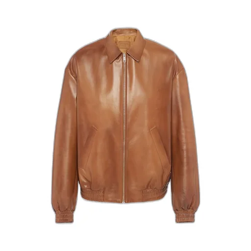 Oversized nappa leather bomber jacket