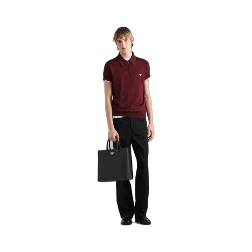 Superfine wool polo shirt