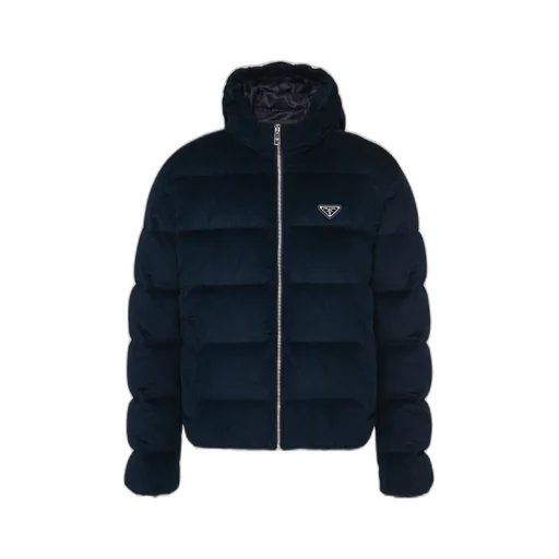 Cropped corduroy down jacket