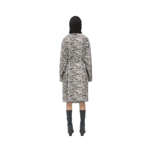 Printed Leather Chevron Coat