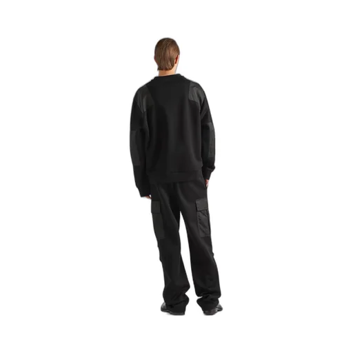 Cotton sweatshirt with Re-Nylon details
