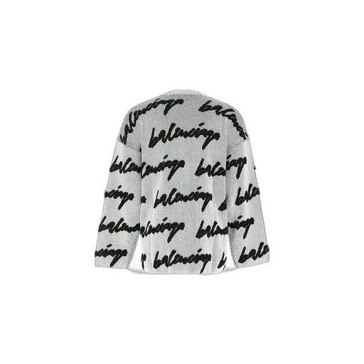 3D Scribble Crewneck Cotton Knit