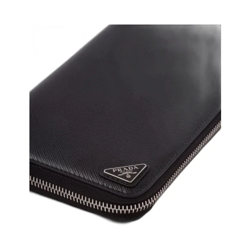 Saffiano leather zip around wallet