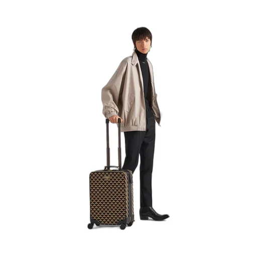 Prada Symbole embroidered fabric trolley