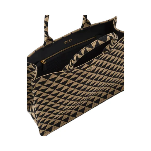 Prada Symbole embroidered fabric tote bag