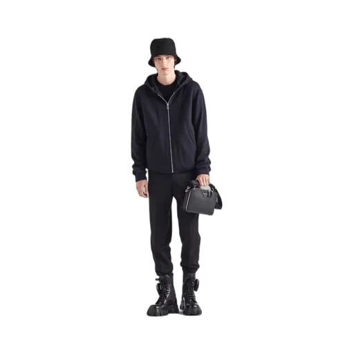 Wool blend zipper hoodie