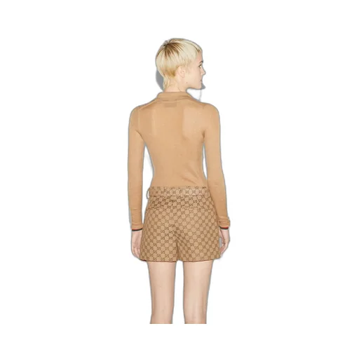 Extra fine rib cashmere knit top