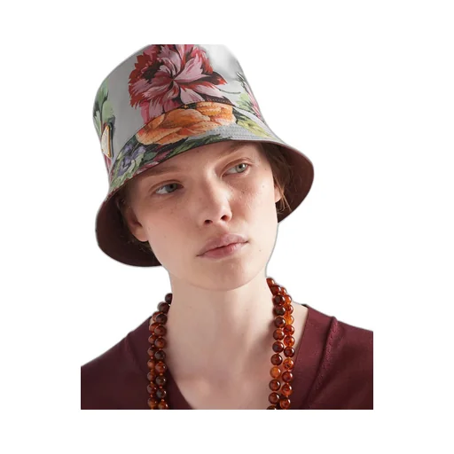 Reversible printed cotton bucket hat