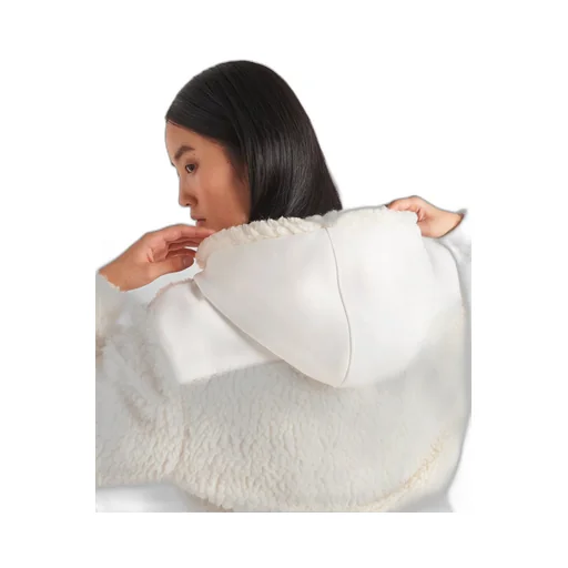 Cropped double fleece jacket