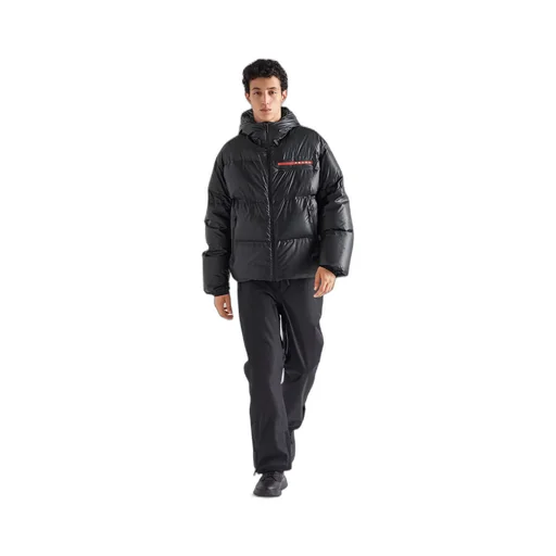 Light Re-Nylon hooded puffer jacket