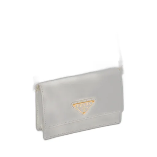 Saffiano leather card holder with shoulder strap