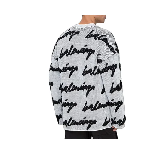 3D Scribble Crewneck Cotton Knit