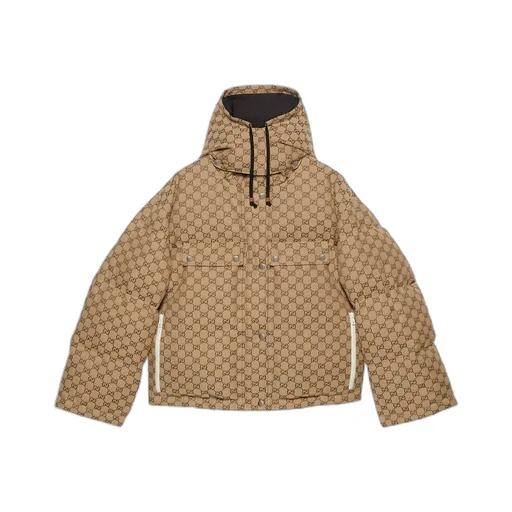 GG cotton canvas puffer jacket